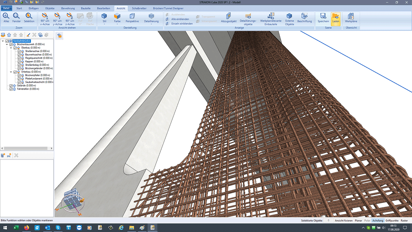 CAD-Software zur Erstellung eines Bewehrungsplans aus dem 3D-Modell