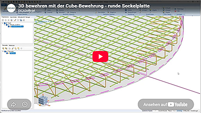 3D bewehren mit der Cube-Bewehrung – runde Sockelplatte