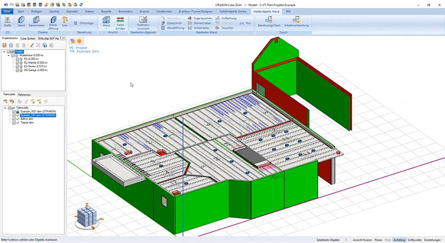 Halbfertigteile - automatisierte Planung & Fertigung - Doppelwand, Massivwand, Isowand, Elementdecke