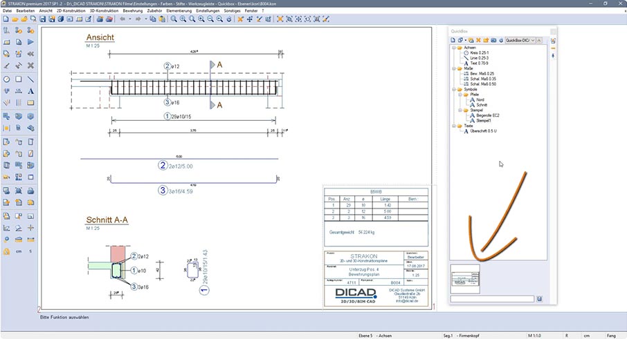 1. Schritte Quickbox (Favoriten)