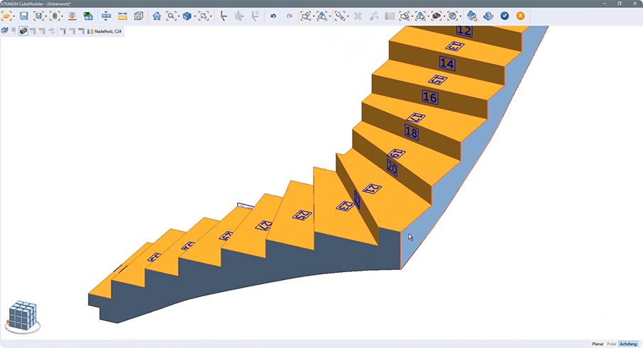 Schalbretter Formenbau 3D-Treppe