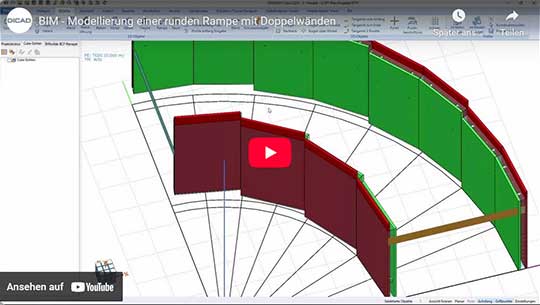 BIM - Modellierung einer runden Rampe mit Doppelwänden