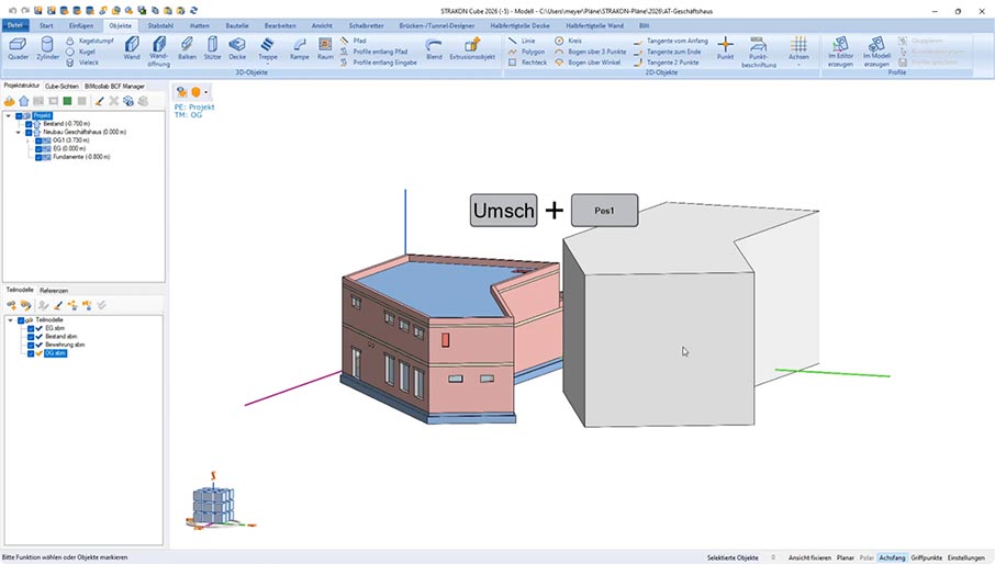 Tastenbelegung im Cube
