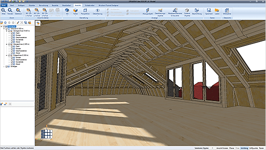 3D-Dachausbau Architektur