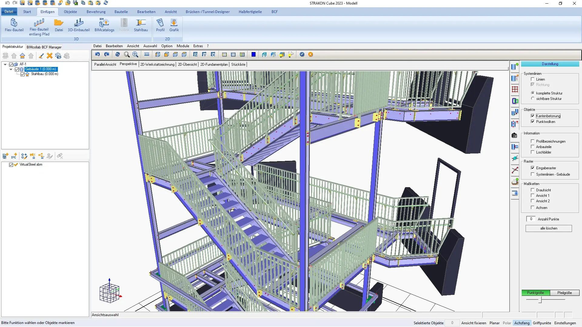 3D-Stahlbau-Software für Treppenplanung