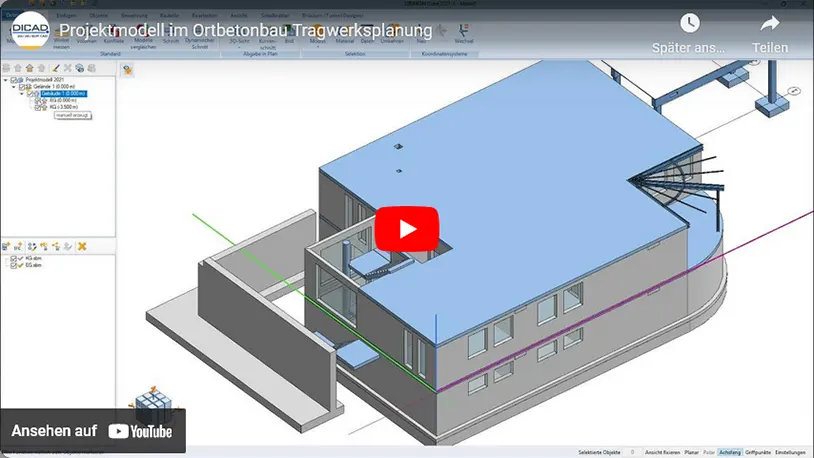 Video Projektmodell im Ortbetonbau – Tragwerksplanung ansehen